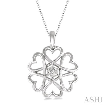 Silver Heart Shape Diamond Fashion Pendant